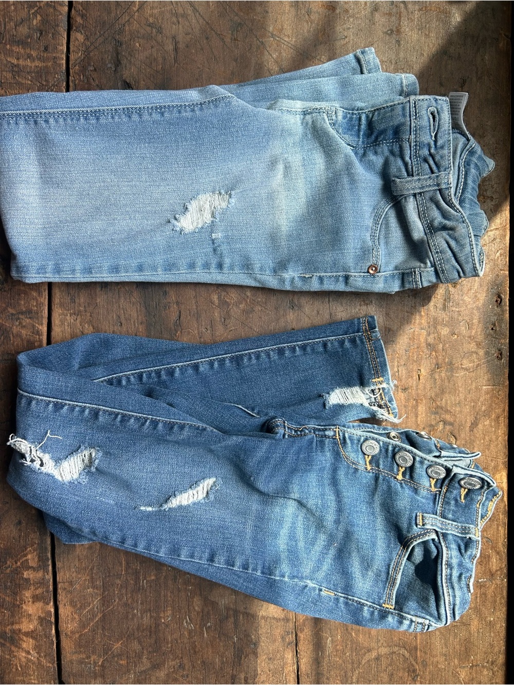 Old Navy Light Blue Distressed Kids Jeans